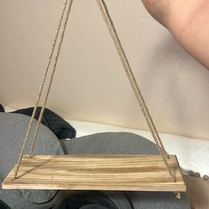 2 wood hanging shelfs